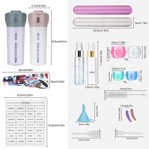 19-Piece Journey Bottle Set - Leak-Proof Equipment for Refillable Toiletries, Together with Shampoo, Sanitizer, Lotions, Skincare, and Make-up, Full with TSA-Compliant Quart Bag