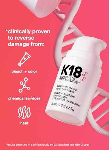 K18 Go away-In Molecular Hair Masks for Repairing Dry or Broken Hair, Reversing Injury from Bleach, Coloration Remedies, Chemical Companies, and Warmth