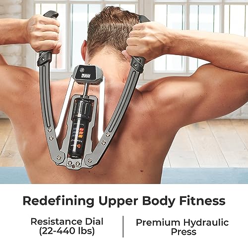 Lifepro Hydraulic Energy Tornado for Arm and Chest Workout routines - Adjustable Chest Expander and Arm Exercise Machine (22-440lbs), Bicep Strengthener and Chest Coaching Software