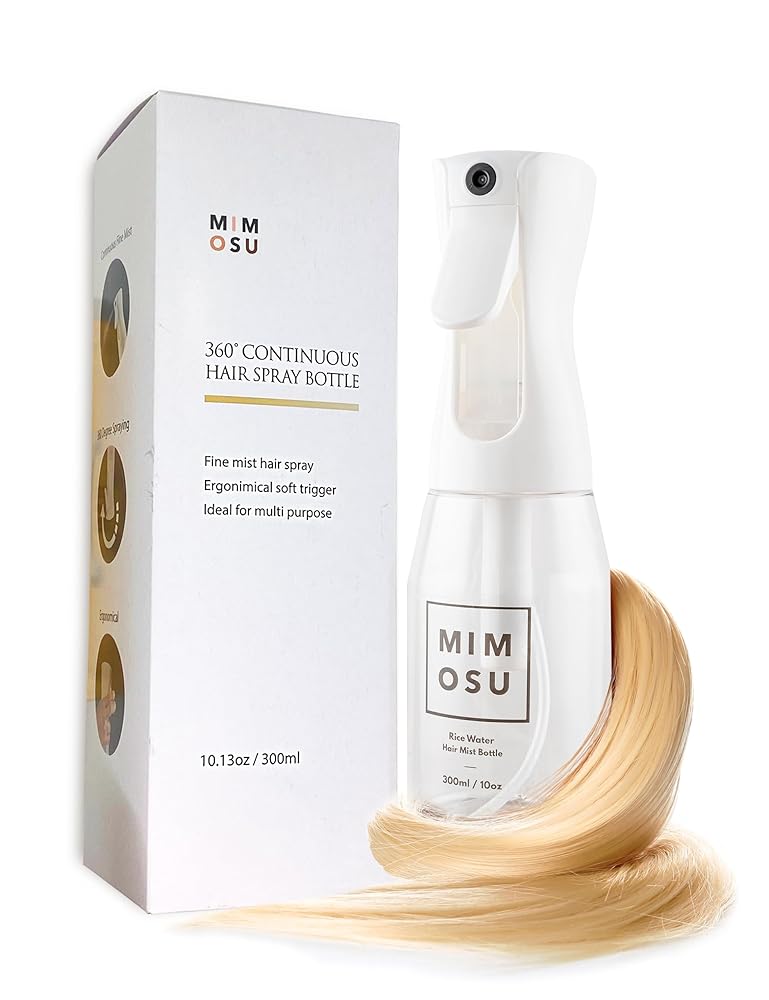 mimosu Steady Spray Bottle for Hair Development – 10oz/300ml High quality Mist Empty Sprayer for Hair Styling, Salons, Cleaning, Good for DIY Rice Water Kits and Curly Hair Merchandise