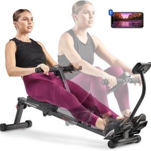 Sunny Well being & Health Compact Adjustable Rowing Machine That includes 12 Resistance Ranges for Full Physique Exercises and Non-compulsory Enhanced Connectivity with the Free SunnyFit App